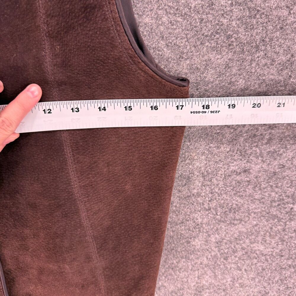 Marsh Landing Suit Vest Men M Medium Brown Button Up V-Neck Leather Sleeveless - Picture 4 of 6